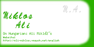 miklos ali business card